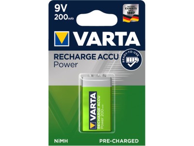VARTA ® AK9.V1; 6F22/9V akumulatori Varta READY2USE Ni-MH 200 mAh/56722 iepakojumā 1 gb.
