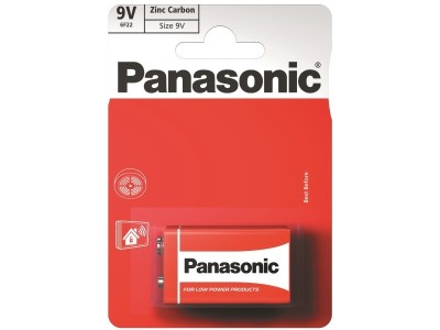 Panasonic 6F22/9V baterijas Panasonic Zinc-carbon MN1604/522 iepakojumā 1 gb.