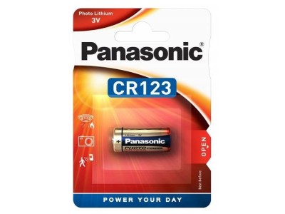 Panasonic CR123 baterijas Panasonic 1400mAh litija iepakojumā 1 gb.