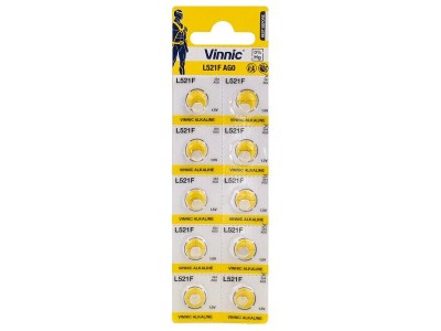 Vinnic G0 baterijas Vinnic Alkaline LR521/384 iepakojumā 10 gb.