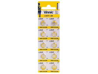 Vinnic G11 baterijas Vinnic Alkaline LR721/362 iepakojumā 10 gb.