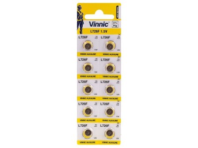 Vinnic G2 baterijas Vinnic Alkaline LR726/SR59/396 iepakojumā 10 gb.