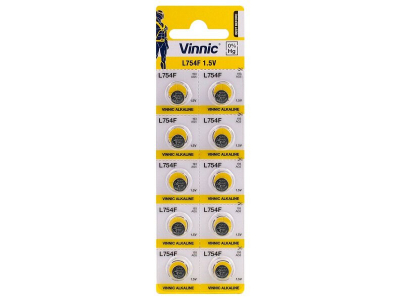Vinnic G5 baterijas Vinnic Alkaline LR754/LR48/AG5 iepakojumā 10 gb.
