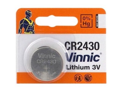 Vinnic CR2430 baterija | 3V Vinnic litija | iepakojumā 1 gb.