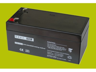 COSI™ 12V 3.3Ah akumulators :: AGM : VRLA :: 12 Volti, 3.3 ampērstundas (Ah) :: Klemmes tips T1 (4.75mm)