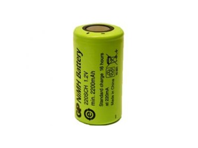  SC akumulators SubC 1.2V Ni-MH 220SCH 2200mAh 2.6Wh Ø23.0x43.0mm 55g GP