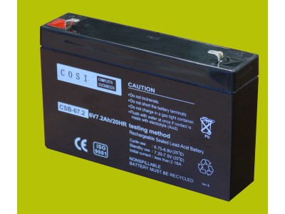 COSI™ Meža Medību kameras ārējais akumulators 6V 7Ah :: Svina-Skābes :: 6 Volti, 7 ampērstundas (Ah)
