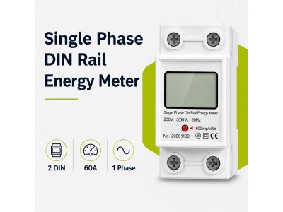 ElectroBase ® Vienfāzes elektroenerģijas skaitītājs ProBase™ (0.3-60A, 230/240V, 2xDIN)