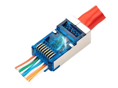 ElectroBase ® Konektors ekranēts EZ RJ45 (EZ-RJ45 un Easy tipa) CAT6 CAT5E LAN kabelim | Pass through