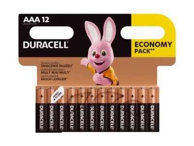 Duracell LR03 AAA baterija 1.5V Duracell BASIC sērija Alkaline MN2400 Economy iepakojumā 12 gb.