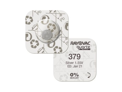MURATA - SONY 379 baterija 1.55V Murata Sony sudraba-oksīda SR521SW iepakojumā 1 gb.