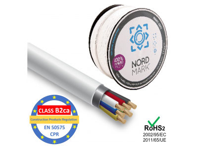 ElectroBase ® Kabelis apsardzes un signalizācijas sistēmām, Nordmark, 4 dzīslas, apalvots varš/ LSZH B2ca/ 100m