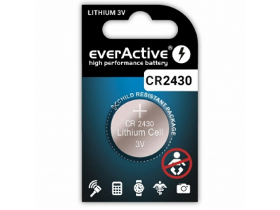 everActive™ CR2430 baterijas 3V everActive litija DL2430 iepakojumā 1 gb.