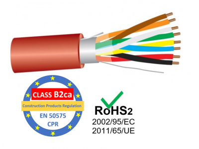 ProBase™ Kabelis ugunsdrošības sistēmām PRO BASE - 4x2x0.8, sarkans, B2ca, 100m