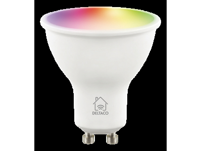  DELTACO LED Spuldze, GU10, WIFI 2.4GHZ, 5W, 470LM, Dimmējama, RGB, 2700K-6500K, 220-240V