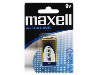 Maxell 6LR61/9V baterijas Maxell Alkaline iepakojumā 1 gb.