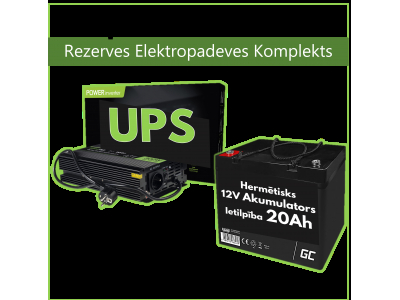ElectroBase ® Rezerves Elektropadeves Komplekts Apkures Sistēmai 300W + 12V 20Ah akumulators