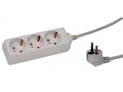 ElectroBase ® Pagarinātājs 5,0m 3rozetes 3G1,0 balts 113005