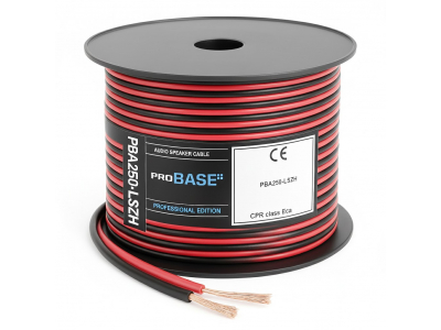 ElectroBase ® Profesionāls akustiskas (speaker) vads kabelis, bezskābekļa varš, Sarkans+Melns, LSZH, 2x0.50 mm2