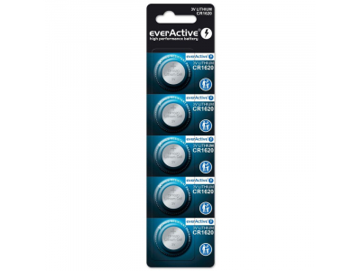 everActive™ CR1620 baterijas everActive litija iepakojuma 5 gb.