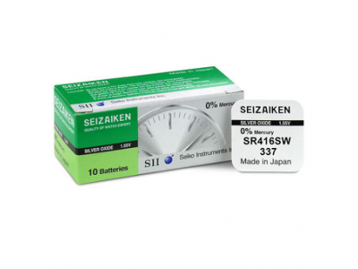 Seiko Seizaiken 337 baterija 1.55V SEIKO sudraba-oksīda SR416SW, iepakojumā 1 gb.
