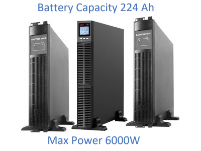 ElectroBase ® Profesionāls Apkures sist. tīras sinusoīdas UPS Invertors ar akum. 32x12V/7Ah | 6000W | LCD displejs