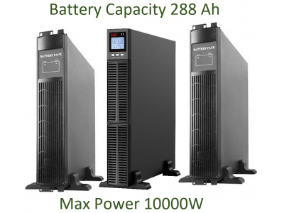 ElectroBase ® Profesionāls Apkures sist. tīras sinusoīdas UPS Invertors ar akum. 32x12V/9Ah(288Ah) | 10KWA