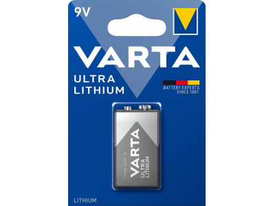 VARTA ® Baterija 9V Varta Ultra Lithium litija E-block 6122 6LR61/6F22/9V iepakojumā 1 gb.