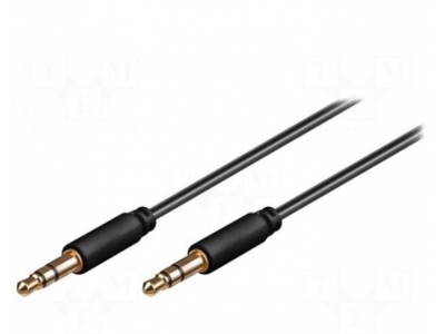 Goobay Kabelis | Jack 3,5 mm 3 kontaktu spraudnis, abās pusēs | 0,5 m | melns | Ø izeja: 2,6 mm