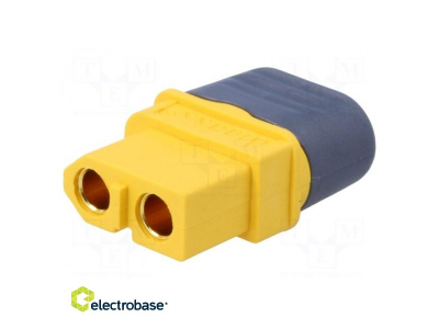  Plug; DC supply; XT60; female; PIN: 2; for cable; soldered; 30A; 500V