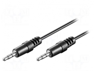  Kabelis | Jack 3,5 mm 3 kontaktu spraudnis, abās pusēs | 0,6 m | melns | Kabeļa diametrs: 4 mm