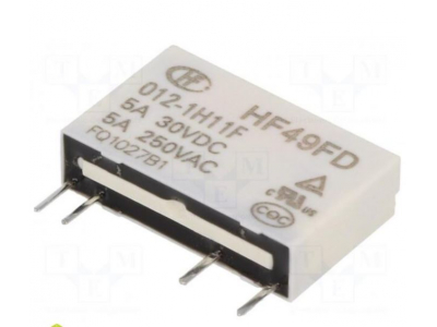  Relejs: elektromagnētiskais | SPST-NO | Spole: 12VDC | 5A/250VAC | 5A/30VDC