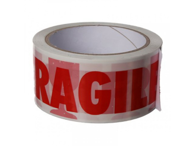 VAN LAUWER ™ Akrila līmlente FRAGILE (trausls), 48mm x 66m, balta ar Sarkanu apdruku