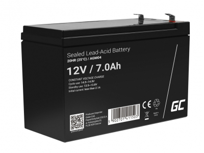  12V SAFI 7Ah akumulators :: Svina-Skābes :: 12 Volti, 7 ampērstundas (Ah) :: Klemmes tips T1(4.75mm)
