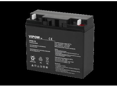 Vipow 12V 20Ah akumulators ::Gēla (GEL) :: 12 Volti, 20 ampērstundas (Ah) :: VIPOW