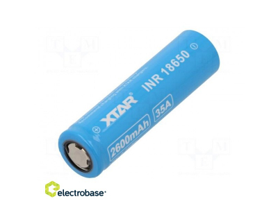  Akumulators: Li-lon | 18650,MR18650 | 3,6 V | 2600 mAh | Ø18,6x65mm | 30A
