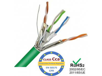 ElectroBase ® LAN Datortīklu kabelis, SIGHTUX CAT6a U/ FTP iekšdarbu montāžai, CPR klase Cca s1a,d1,a1 | LSZH | 30
