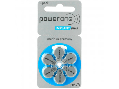 VARTA ® 675 dzirdes aparāta baterijas Varta Power ONE Implant Plus Zn-Air PR44 iepakojumā 6 gb.