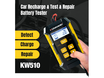 REBEL ™ Auto Akumulatoru testeris - lādētājs |  Akumulatora remonta funkcija | Uzlāde 12V 4-100Ah | KW510
