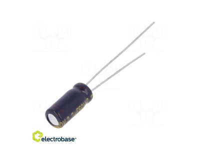  Kondensators: elektrolītiskais | zems ESR | THT | 2.2uF | 50VDC | Ø5x11mm | ±20%