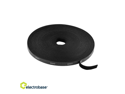  Siksnas ar plastmasas sprādzi DELTACO, 10mm x 15m, melna / CM1015S