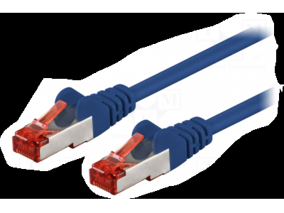  Patch cord CAT6 S/FTP | stranded | Blue | 0.5m