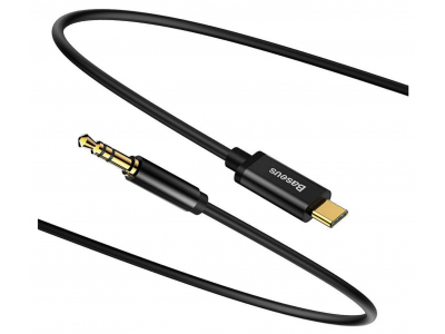 BASEUS Baseus Audio cable USB-C to mini jack 3,5mm, 1.2m (Black) CAM01-01