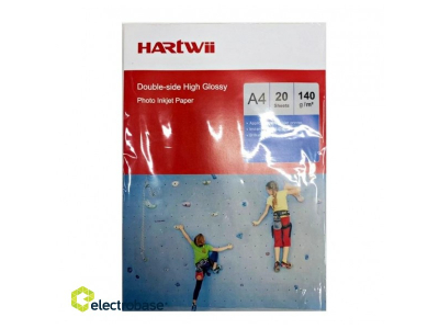 Fotopapīrs Hartwii, A4, 140g/m2, glancēts, divpusīgs, 20 loksnes