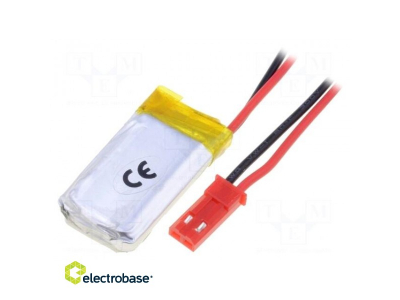  Re-battery: Li-Po; 3.7V; 250mAh; cables; 6x17x30mm