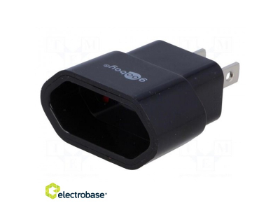  Adapter; Out: EU; Colour: black; Input: JAPAN,USA