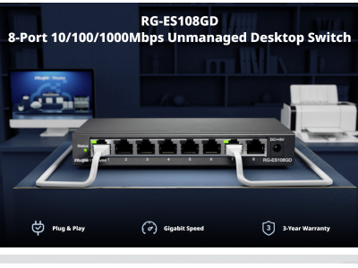 Reyee by Ruijie Komutators Ruijie Reyee RG-ES108GD 8-port GbE Unmanaged
