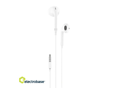  In-ear headphones, wired Foneng T34, mini jack 3.5mm, remote control (white)