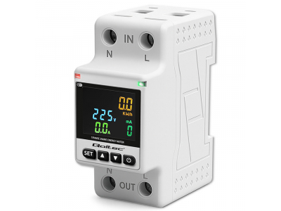 Qoltec ® Tuya 63A vienfāzes WiFi elektroenerģijas skaitītājs ar LCD displeju | DIN35