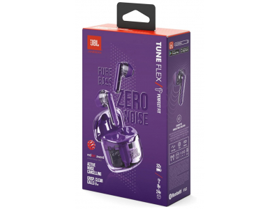  JBL Tune Flex Ghost Edition Noise Cancelling Earbuds, Purple